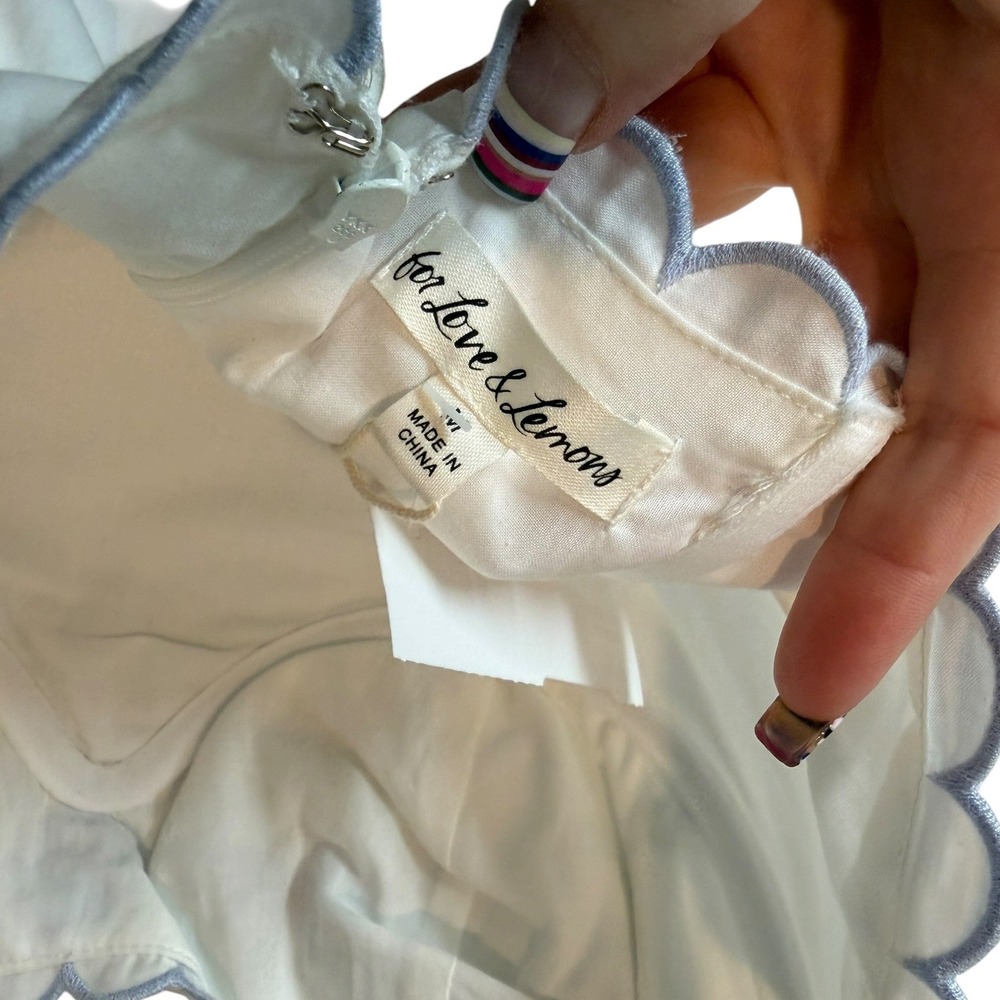 NWT For Love & Lemons Tea Time Poplin Bustier Mini Dress White Floral Medium - Picture 10 of 11